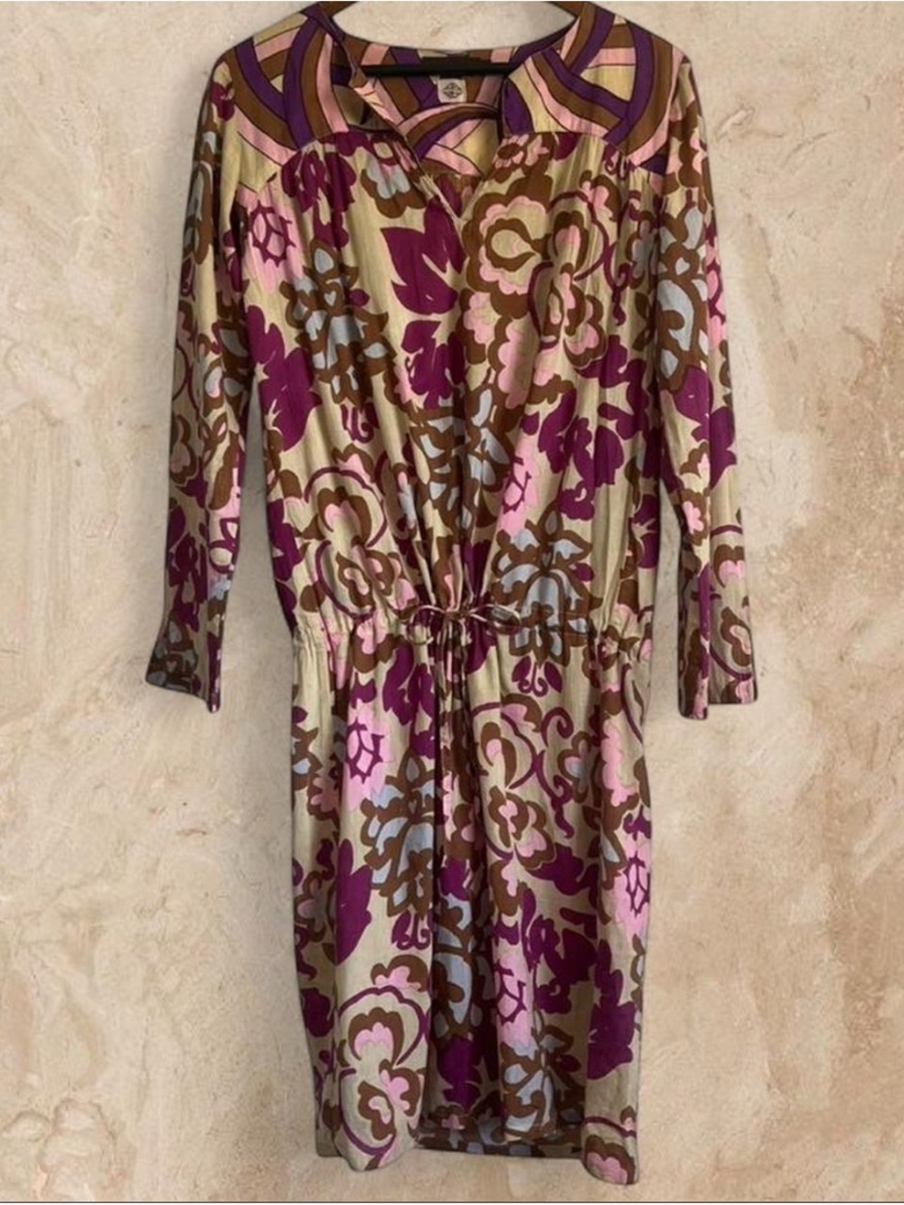 Antik Batik Printed Cotton Dress – Bohemian Floral Mini Dress Size Small